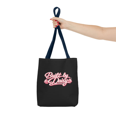 Built by Daisy / Daily Dose of Daisy Tote Bag — Cute Pink Script AOP Tote