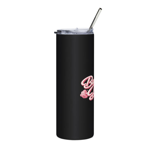 Built by Daisy 20oz Stainless Steel Tumbler — Pink Script Travel Cup