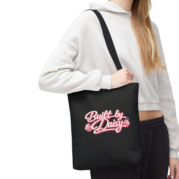 Built by Daisy / Daily Dose of Daisy Tote Bag — Cute Pink Script AOP Tote