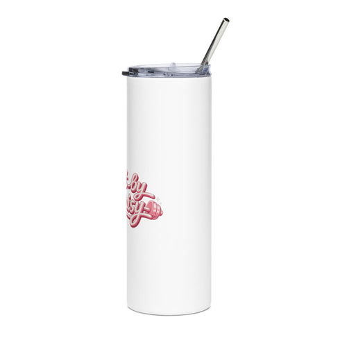 Built by Daisy 20oz Stainless Steel Tumbler — Pink Script Travel Cup