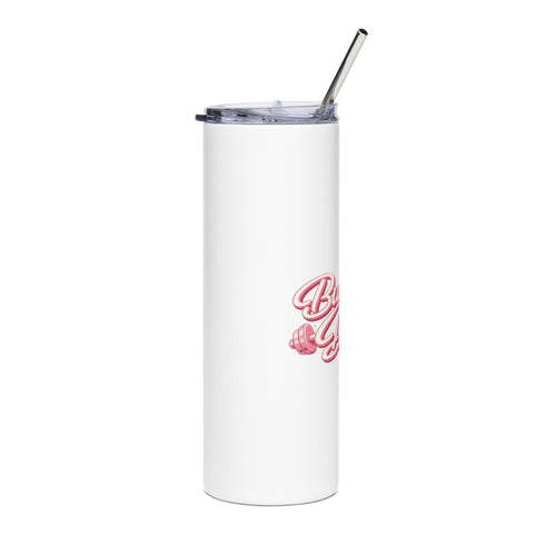 Built by Daisy 20oz Stainless Steel Tumbler — Pink Script Travel Cup