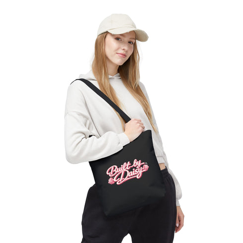 Built by Daisy / Daily Dose of Daisy Tote Bag — Cute Pink Script AOP Tote