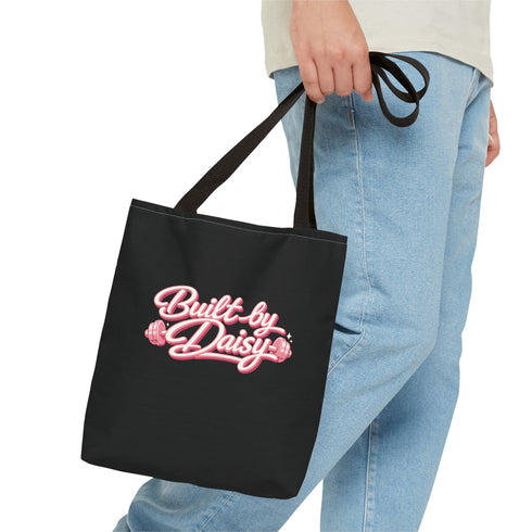 Built by Daisy / Daily Dose of Daisy Tote Bag — Cute Pink Script AOP Tote
