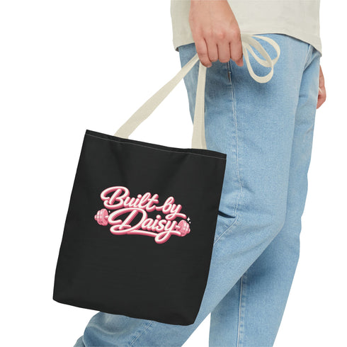 Built by Daisy / Daily Dose of Daisy Tote Bag — Cute Pink Script AOP Tote