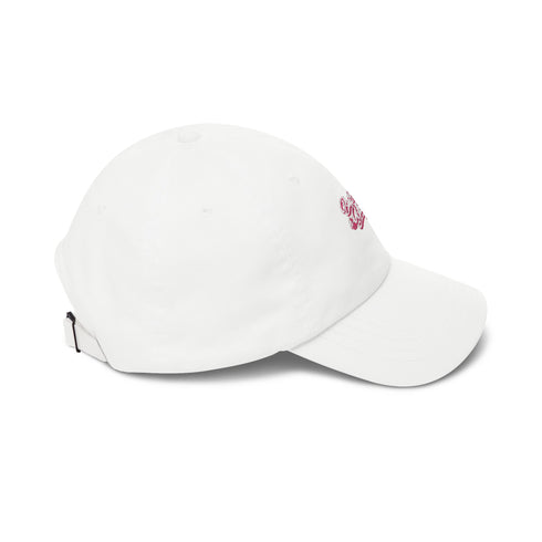 Dad's Girl Embroidered Dad Cap — White Classic Baseball Hat