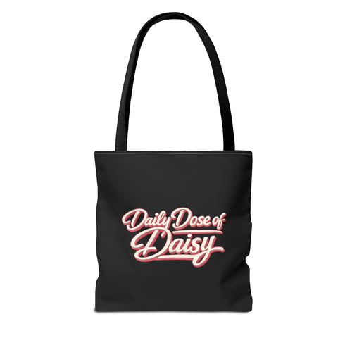 Built by Daisy / Daily Dose of Daisy Tote Bag — Cute Pink Script AOP Tote