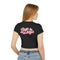Built by Daisy Crop Tee — Women's Pink Retro Graphic Baby T-Shirt