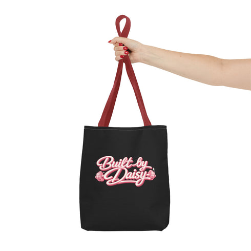 Built by Daisy / Daily Dose of Daisy Tote Bag — Cute Pink Script AOP Tote