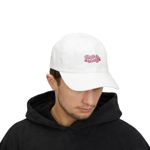 Dad's Girl Embroidered Dad Cap — White Classic Baseball Hat