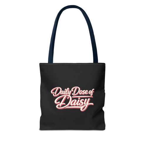 Built by Daisy / Daily Dose of Daisy Tote Bag — Cute Pink Script AOP Tote