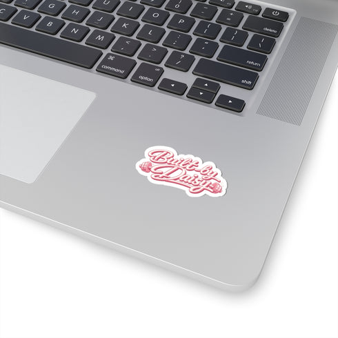 Built by Daisy Kiss-Cut Sticker — Pink Script Fitness Logo Sticker