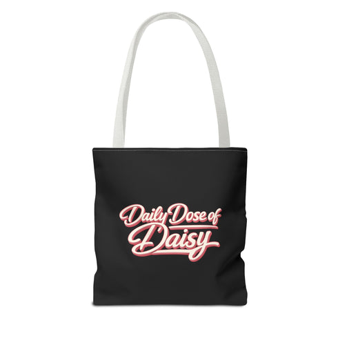 Built by Daisy / Daily Dose of Daisy Tote Bag — Cute Pink Script AOP Tote