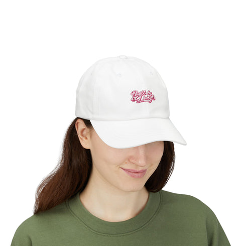 Dad's Girl Embroidered Dad Cap — White Classic Baseball Hat